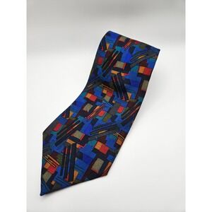 Frank Sinatra Fantasy Premier Collection Silk Tie Abstract Blue Geometric Men